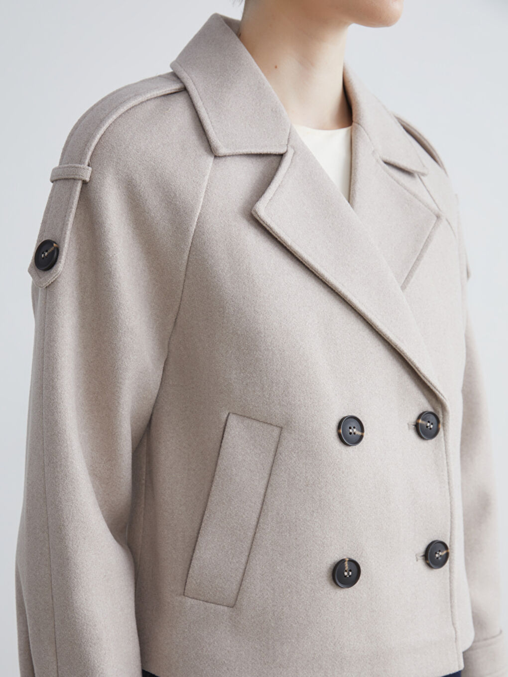LCW Vision Jacket Collar Women's Cachet Overcoat -W57004Z8-L8Q