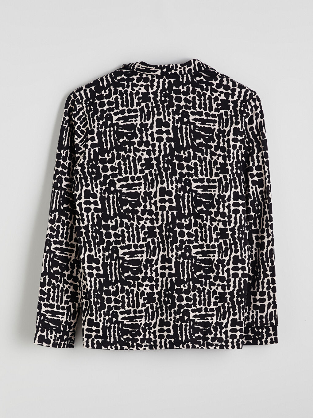 Pembe Gömlek Yaka Desenli Kadın Pijama Üst-1