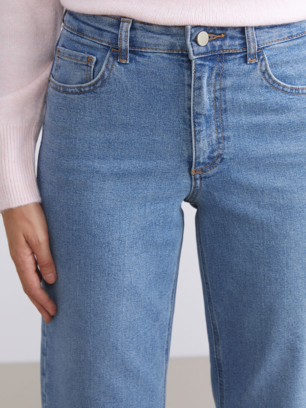 İndigo Wideleg Kadın Jean Pantolon-2