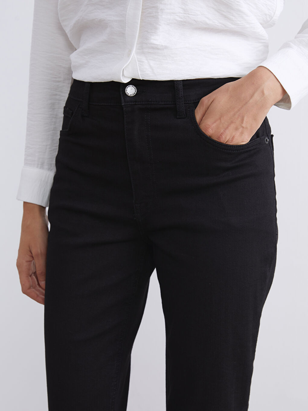 Siyah Flare Kadın Jean Pantolon-2