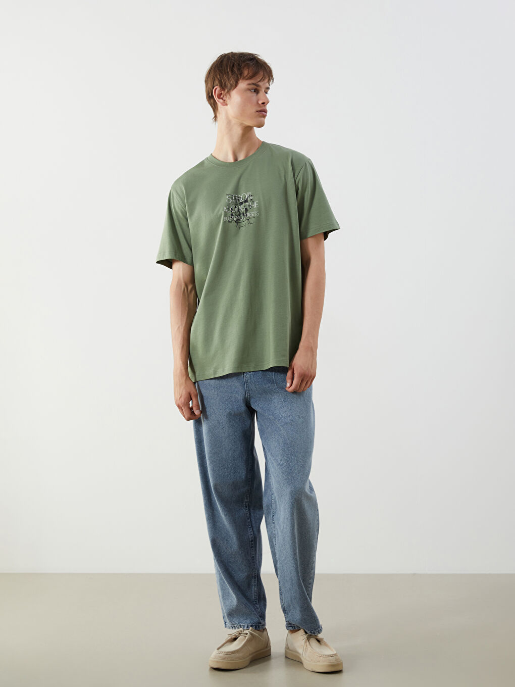 Crew Neck Printed Jersey Men's T-Shirt-1