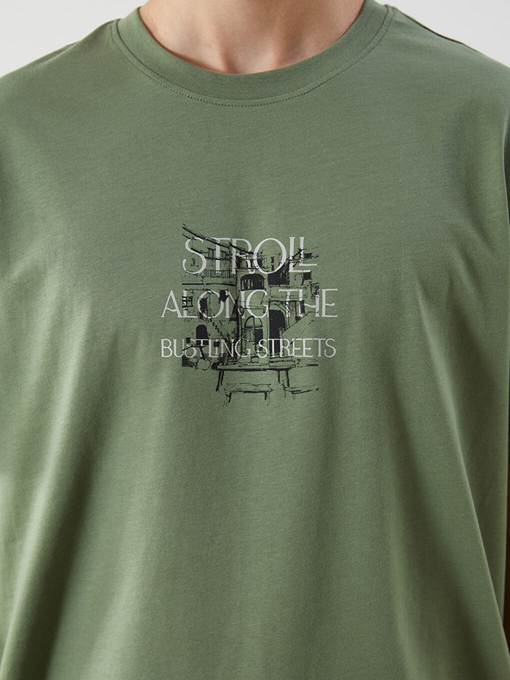 Crew Neck Printed Jersey Men's T-Shirt-2