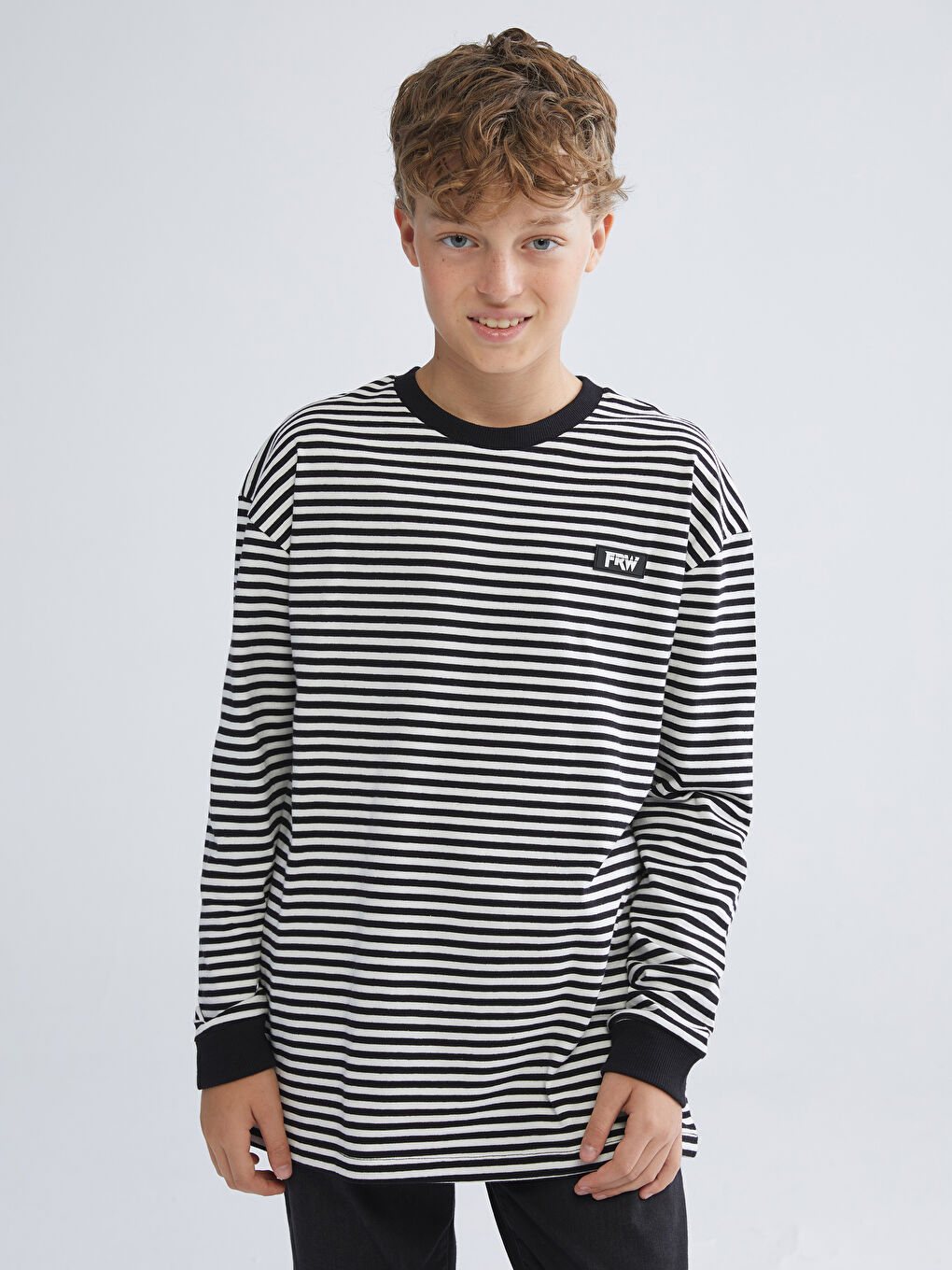 Crew Neck Striped Long Sleeve Boys' T-Shirt