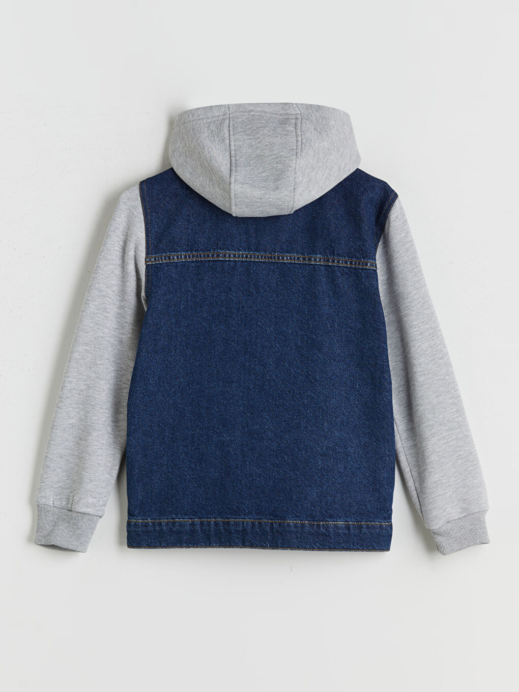 İndigo Kapüşonlu Erkek Çocuk Jean Ceket-1