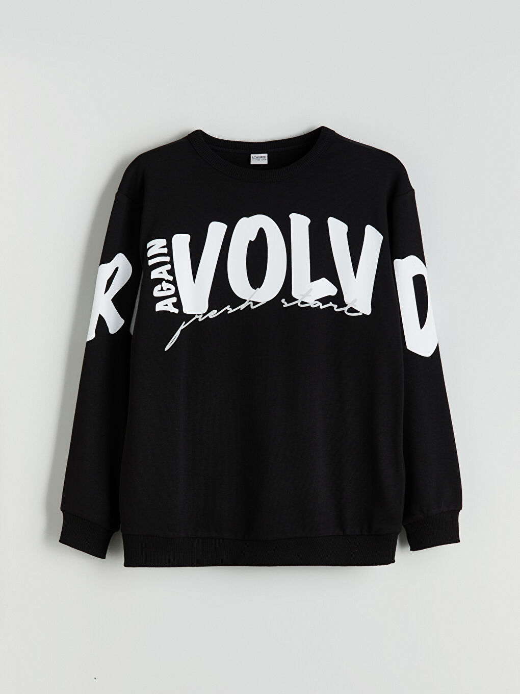 Siyah Slogan Baskılı Erkek Çocuk Sweatshirt