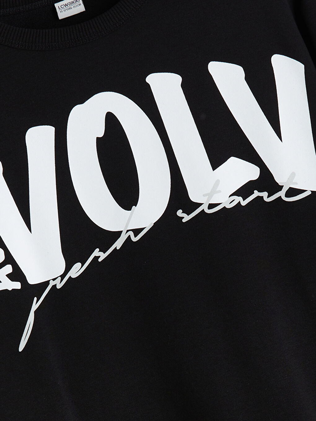 Siyah Slogan Baskılı Erkek Çocuk Sweatshirt-3