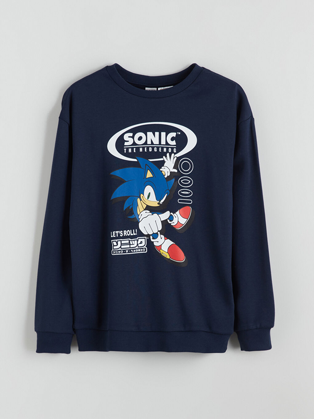 Crew Neck Sonic Printed Boys' T-Shirt