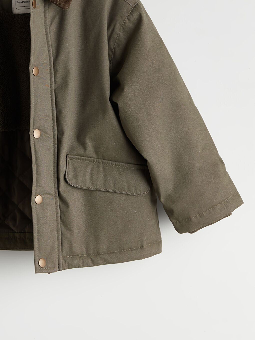 Fitilli Kadife Yaka Erkek Çocuk Mont-2