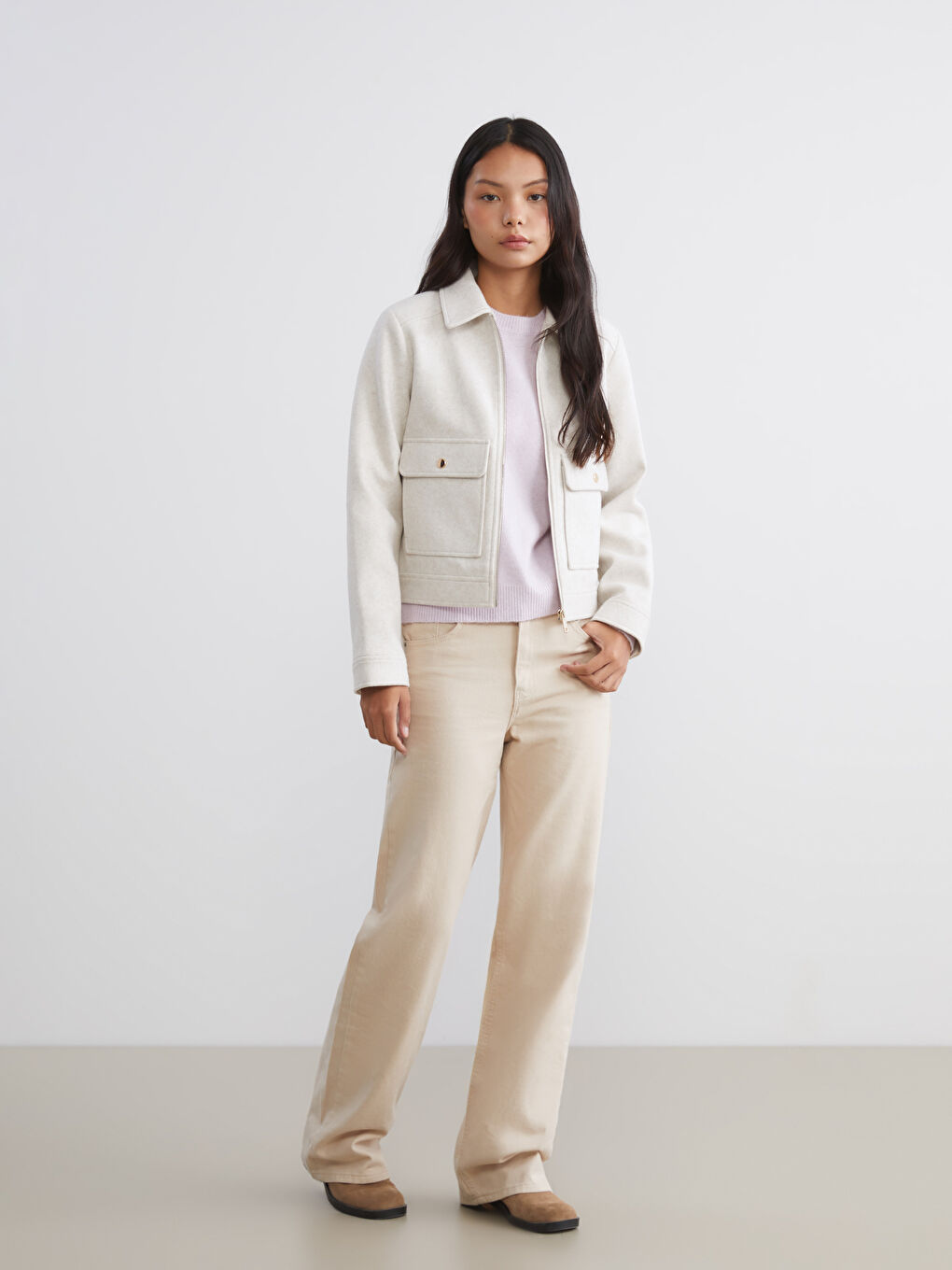 Collared Neck Women's Cachet Overcoat-1