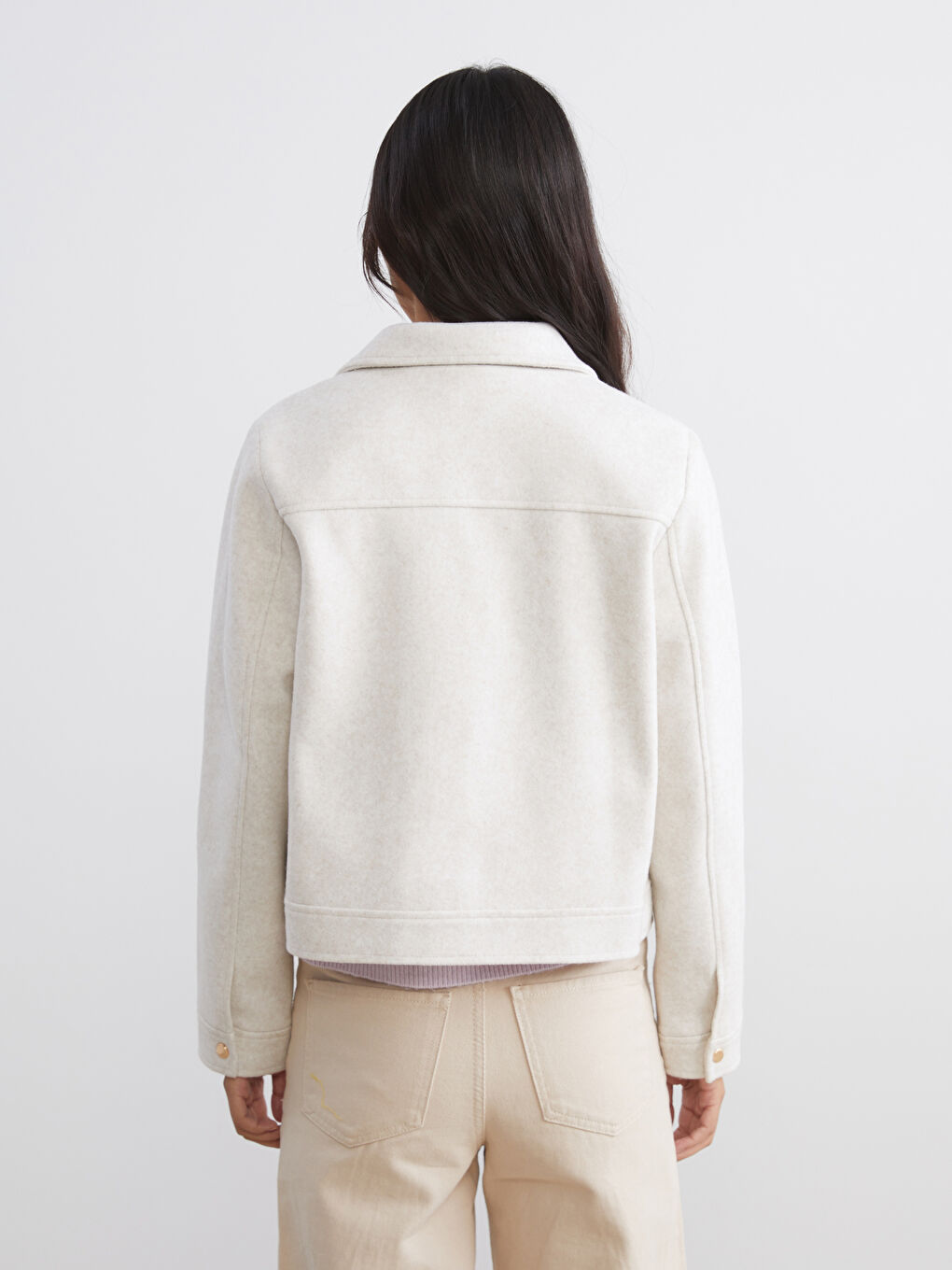 Collared Neck Women's Cachet Overcoat-4