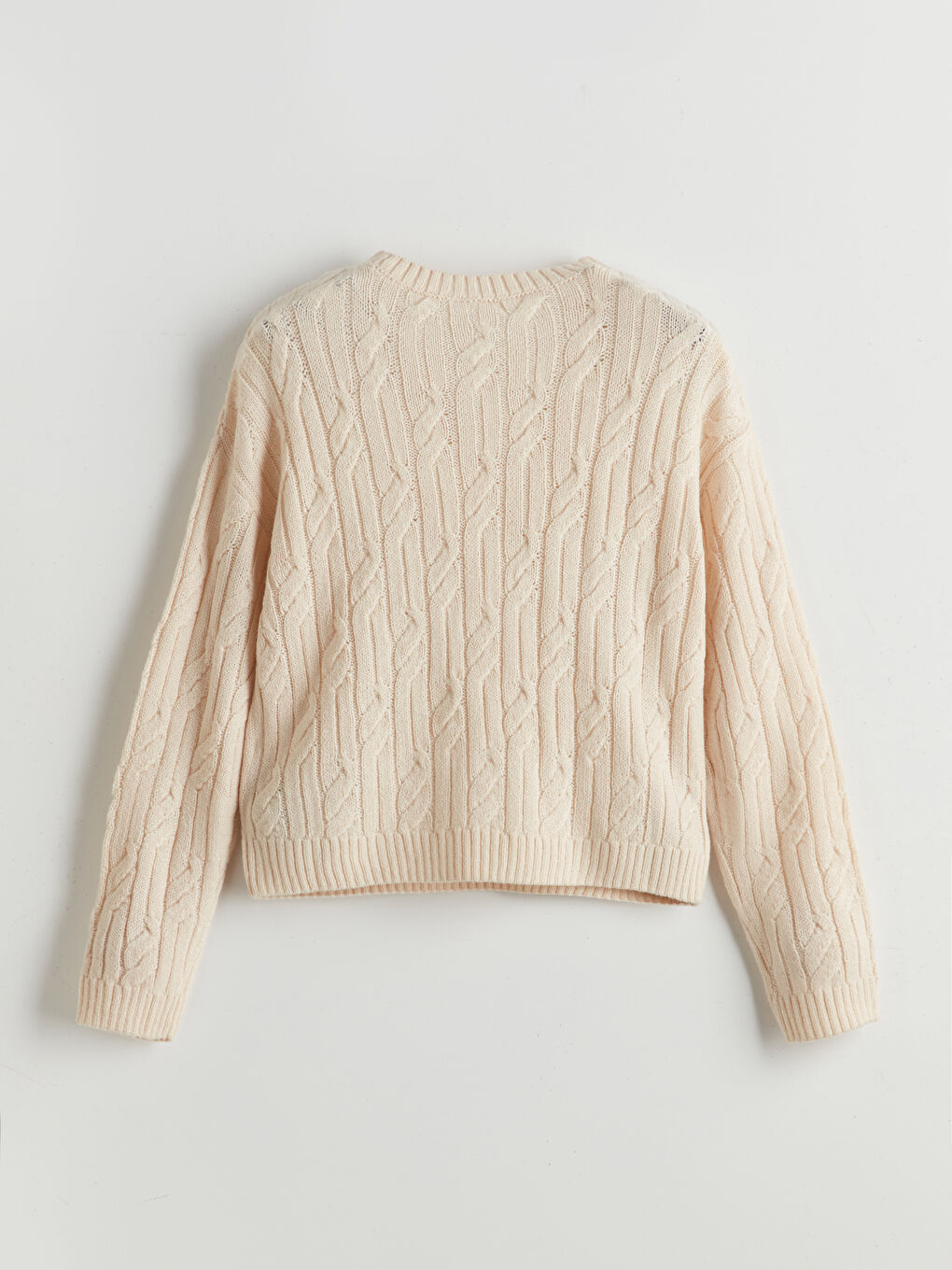Crew Neck Knitted Girls' Knitwear Sweater-1