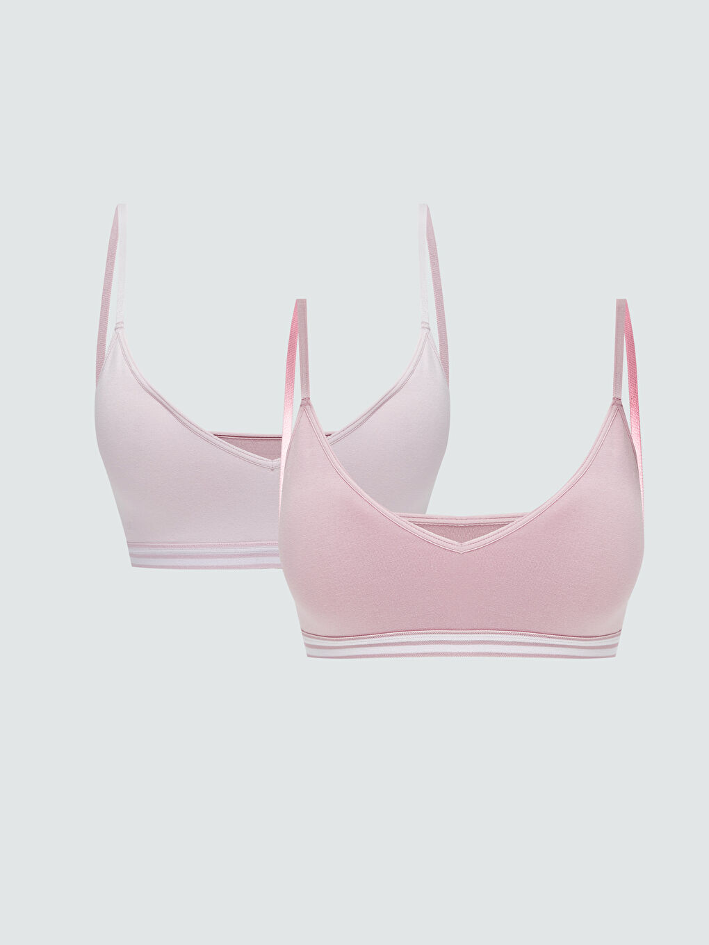 LCW Young Non Wired Padded Plain Bustier Top 2 Pack -W57168Z8-QVT