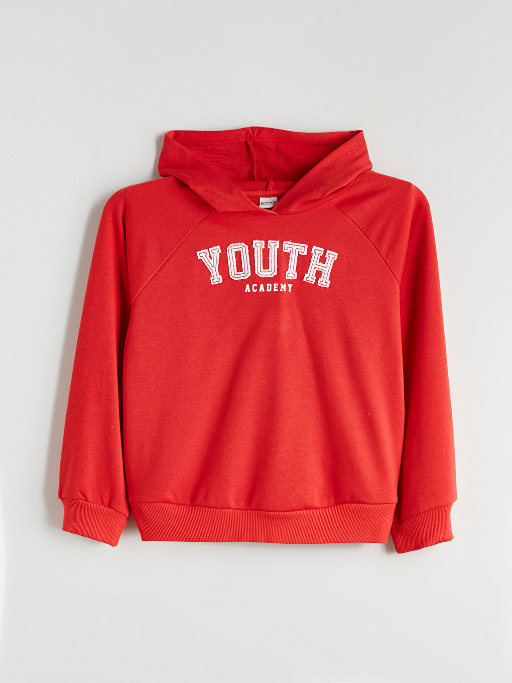 Kırmızı Kapüşonlu Baskılı Kız Çocuk Sweatshirt-2