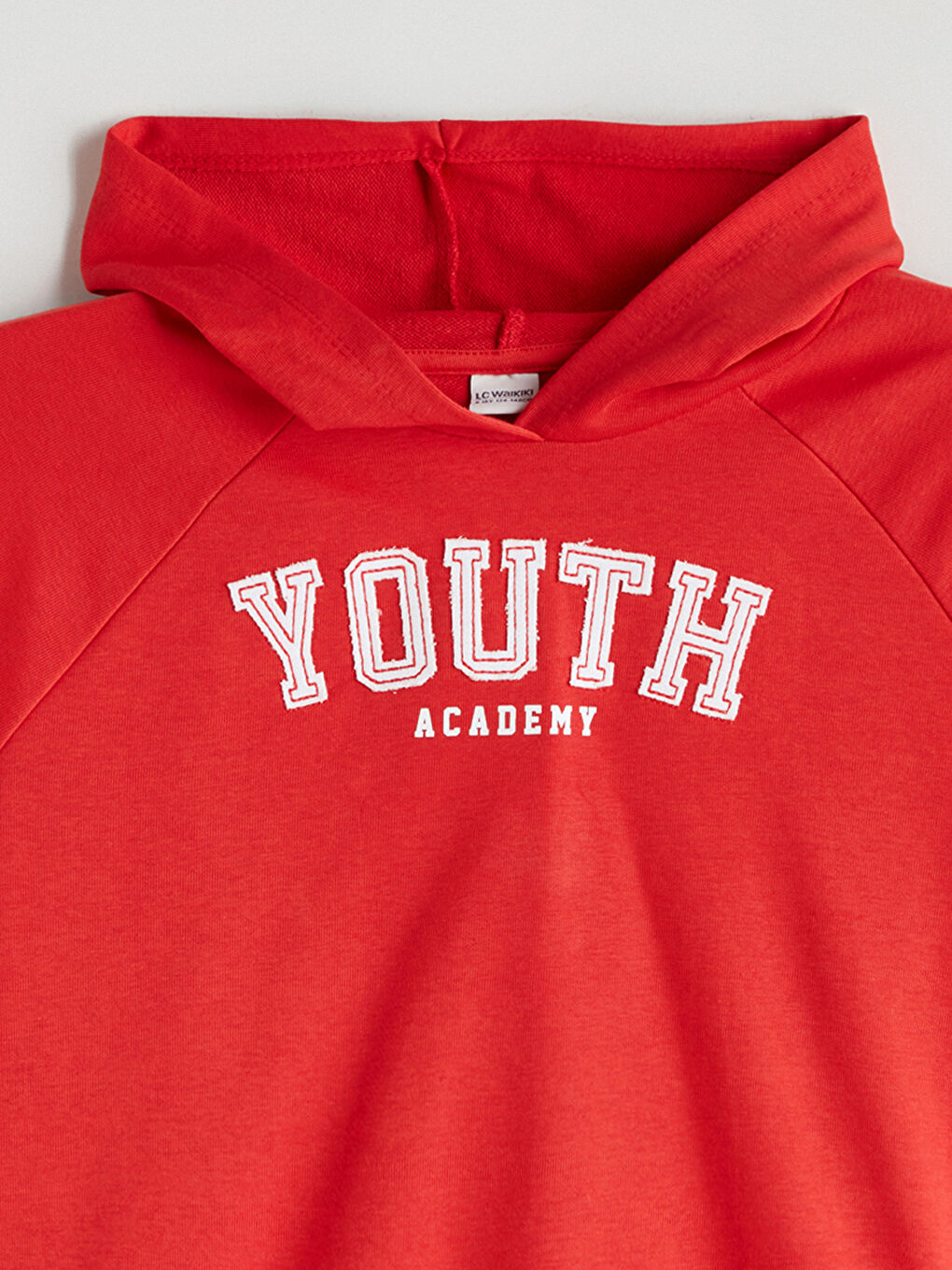 Kırmızı Kapüşonlu Baskılı Kız Çocuk Sweatshirt-3