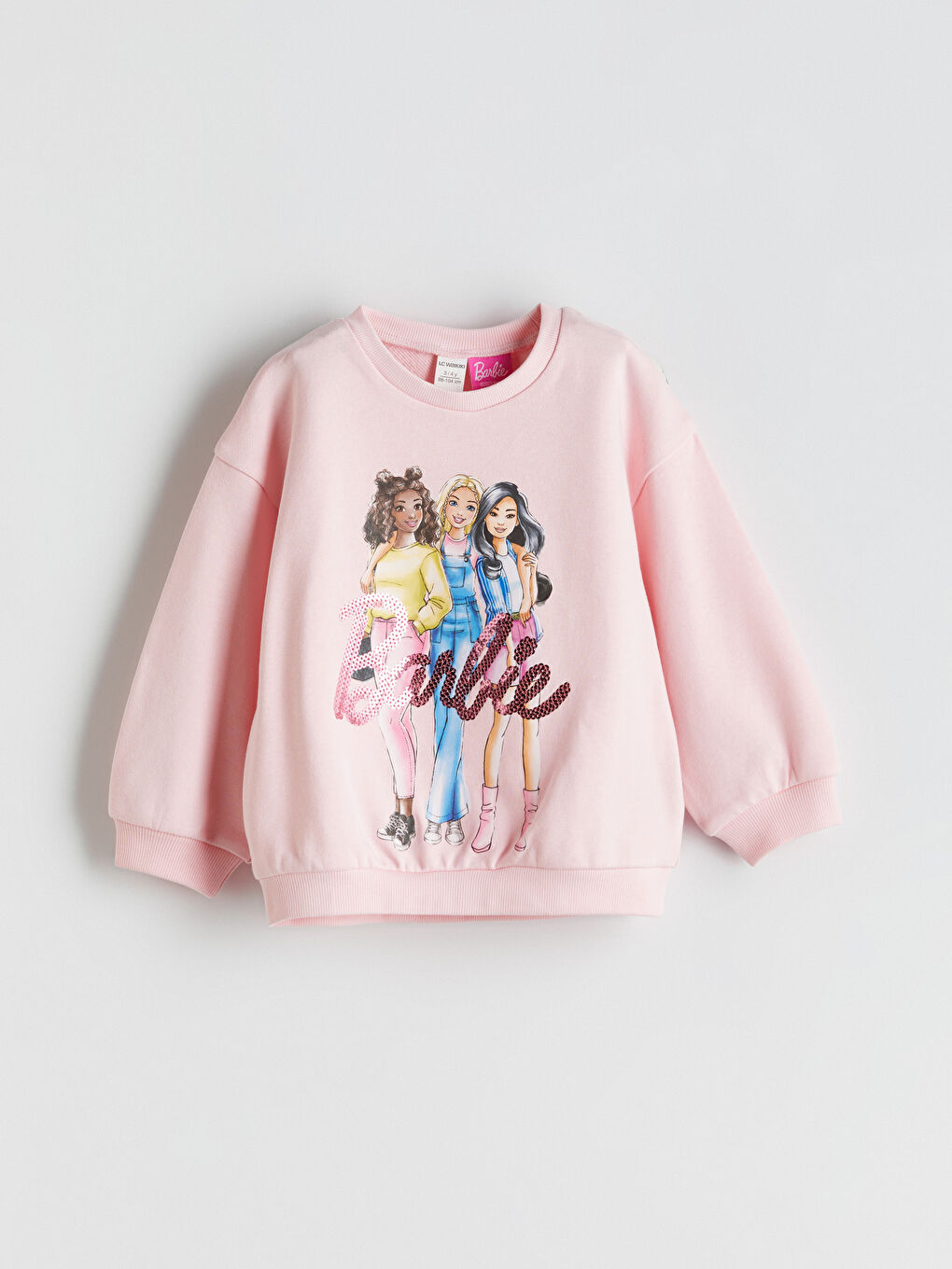 LCW Kids Barbie Printed Girls' Sweatshirt and Leggings 2 Pack -W57185Z1-FVB