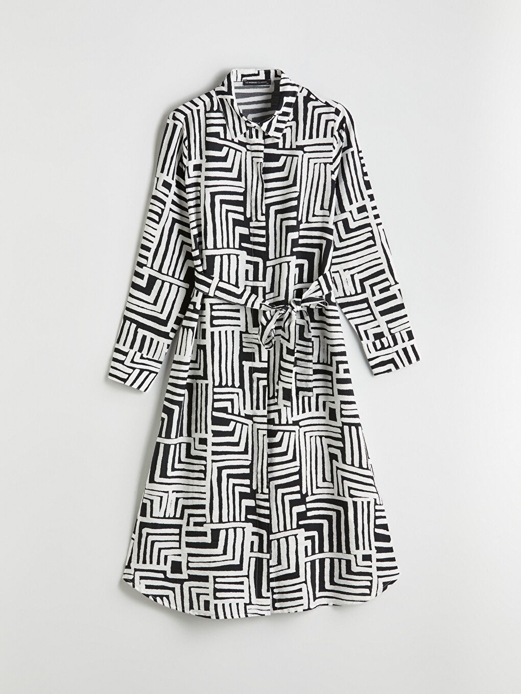 LCWAIKIKI Classic Figured Waistband Shirt Dress -W57186Z8-LQJ