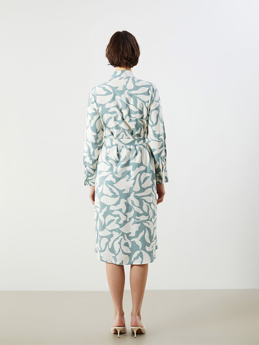 LCWAIKIKI Classic Figured Waistband Shirt Dress -W57186Z8-LRR