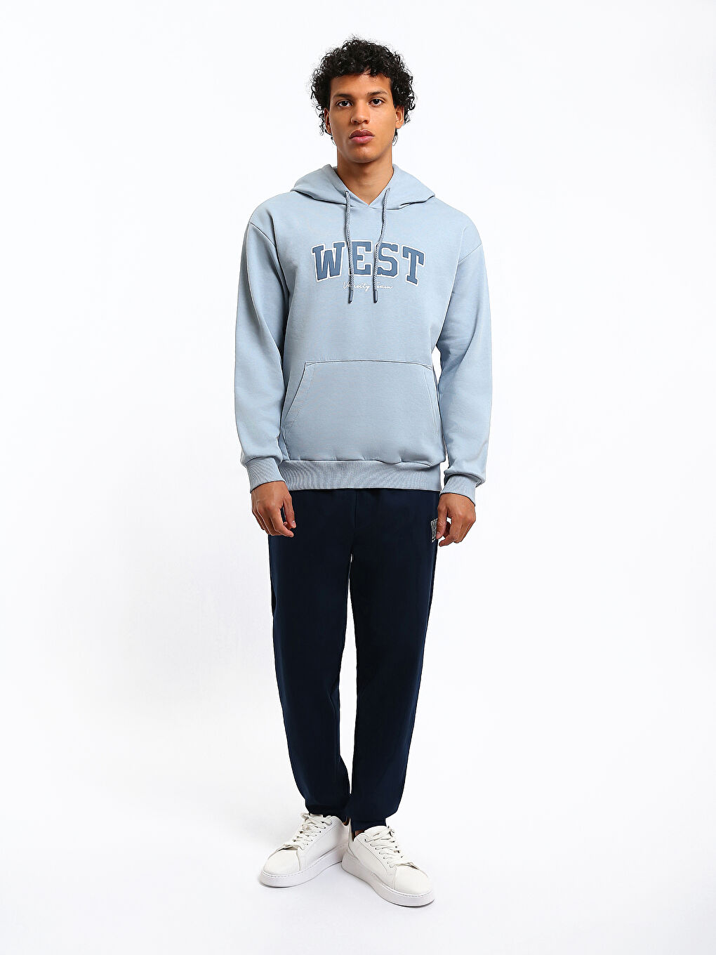 Hooded Long Sleeve Printed Men's Sweatshirt