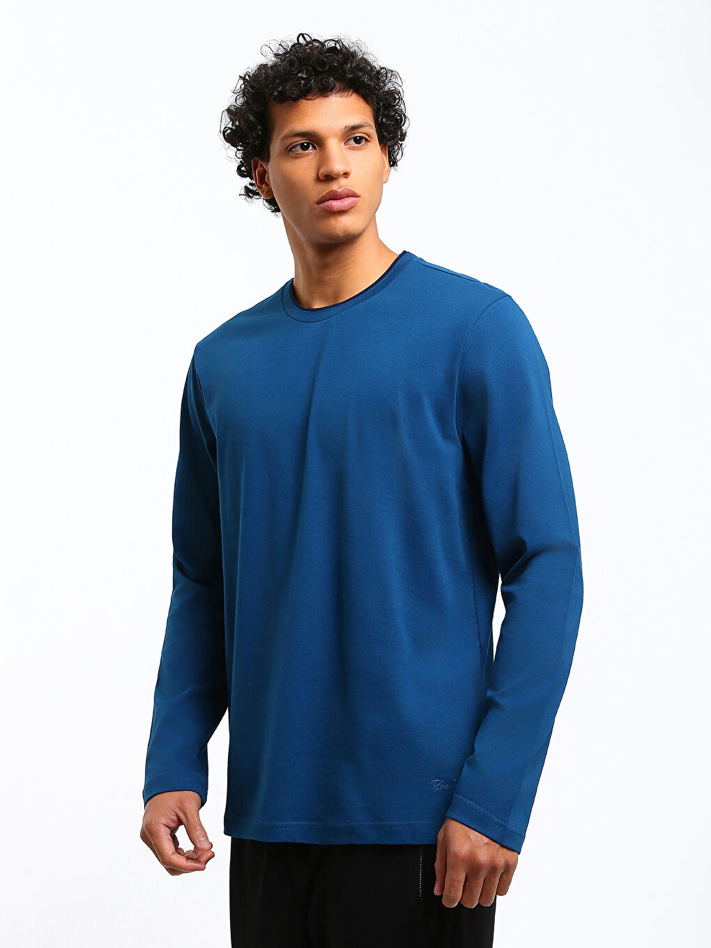 Crew Neck Long Sleeve Men's Pyjama Top-3
