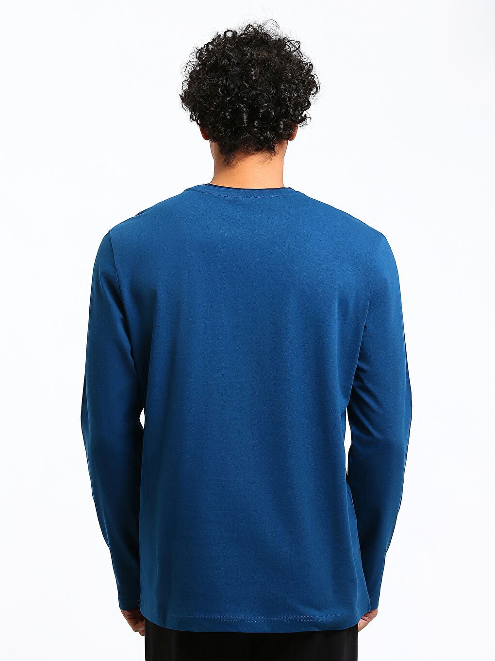 Crew Neck Long Sleeve Men's Pyjama Top-4