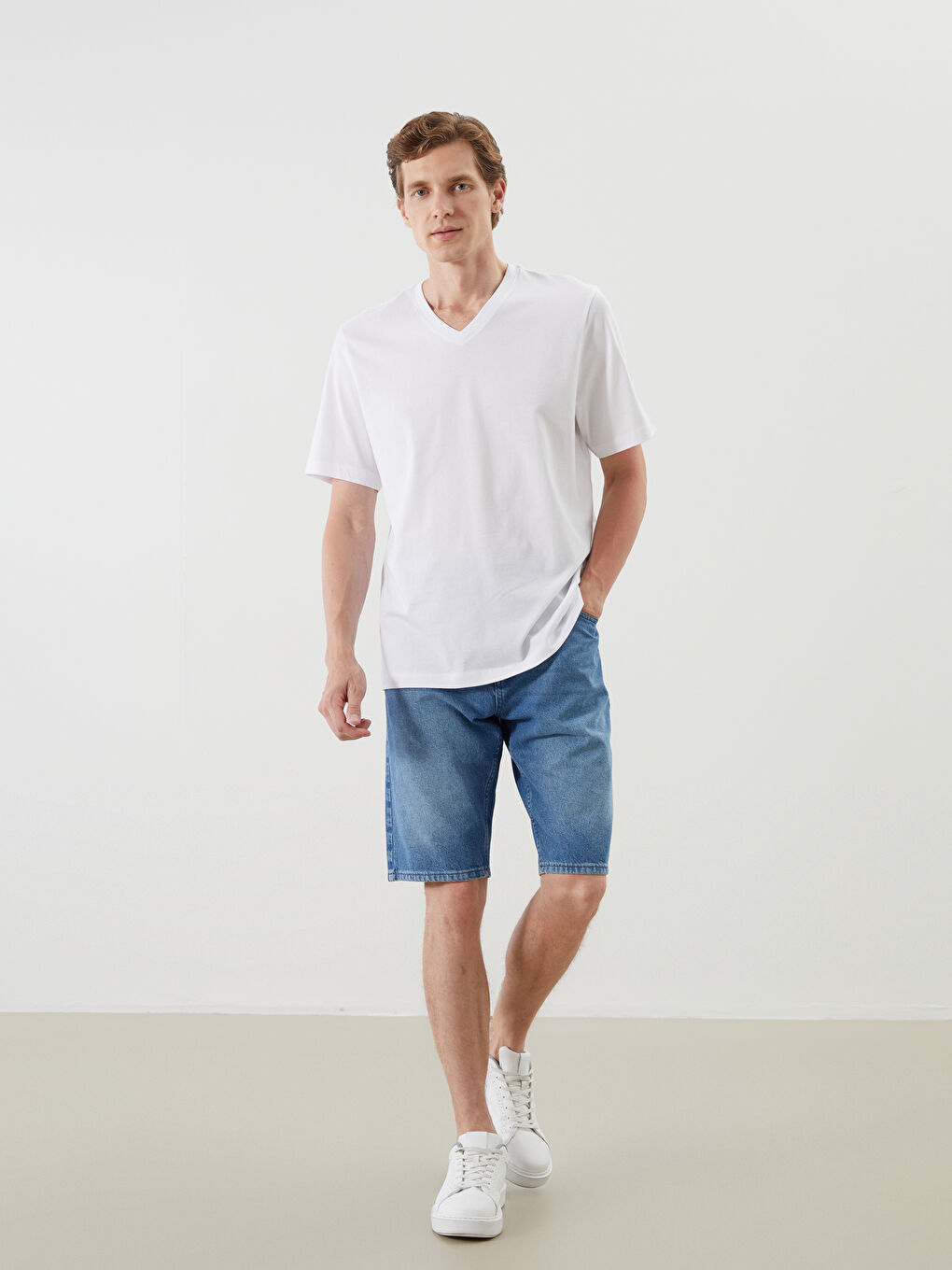 V Neck Jersey Men's T-Shirt-1