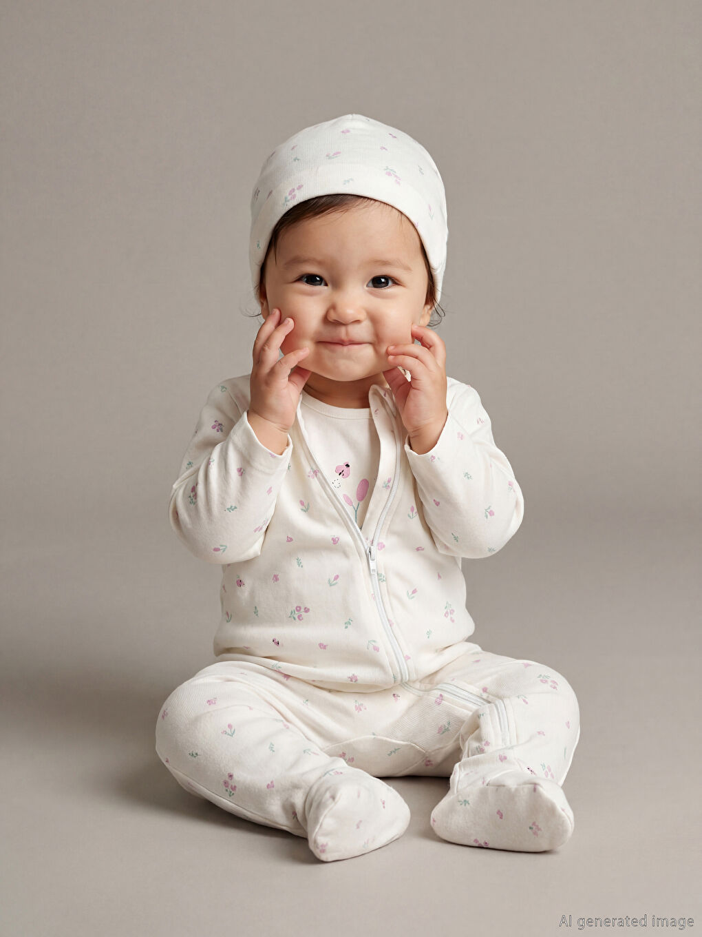 Комплект на выписку из роддома для девочек с цветочным принтом