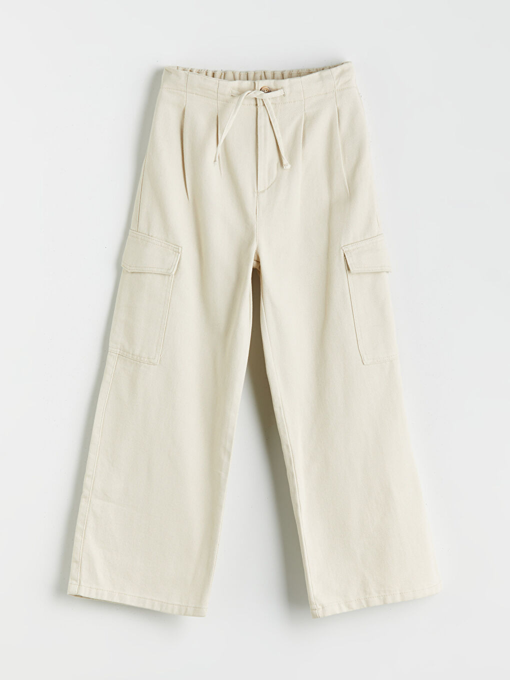 LCW Kids Elasticated Waist Twill Girls' Trousers -W57246Z4-RMT