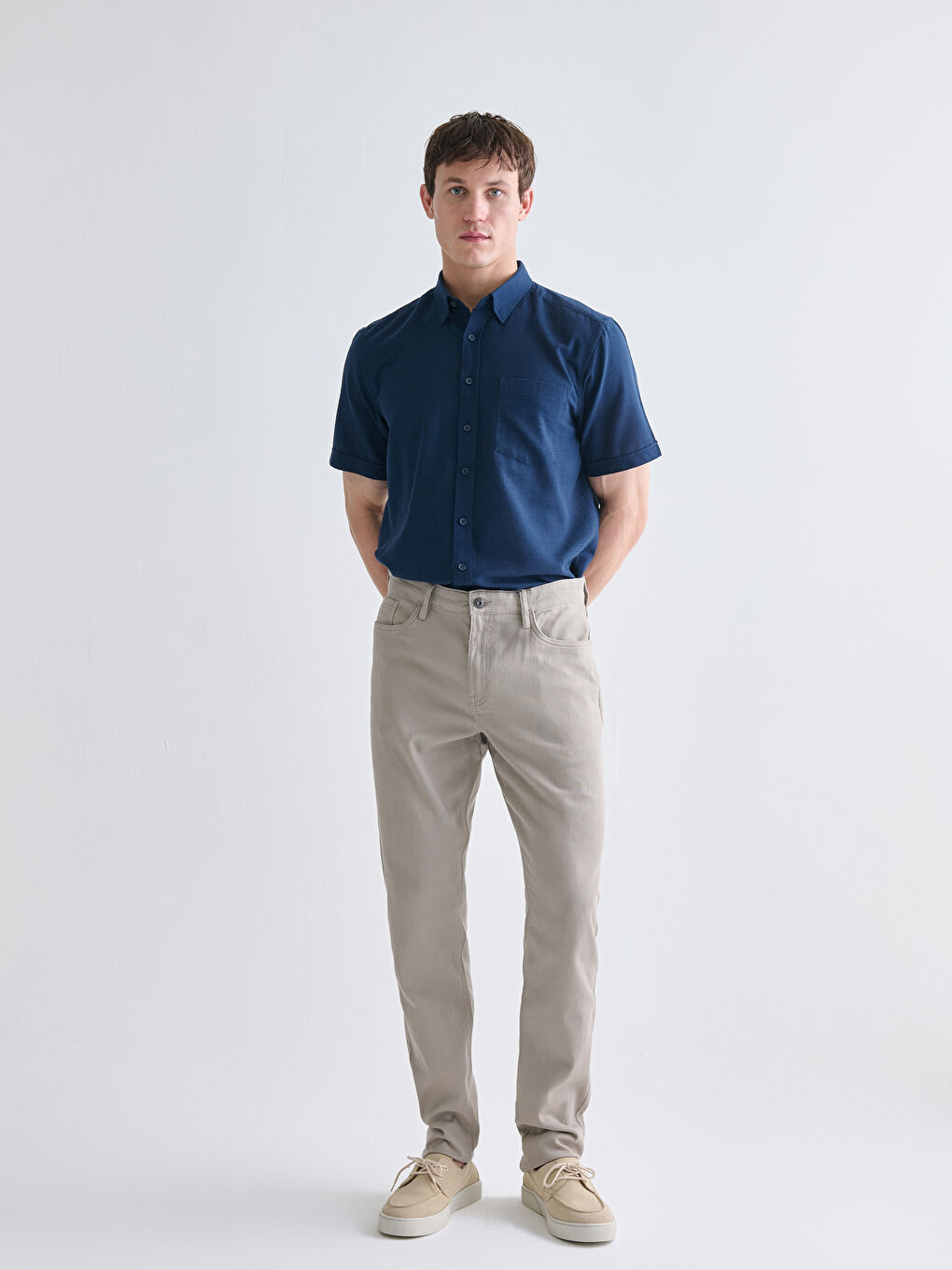 LCWAIKIKI Classic Slim Fit Men's Chino Trousers -W57252Z8-PWN