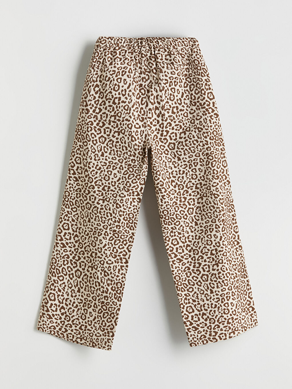 LCW Kids Elasticated Waist Leopard Print Girls' Trousers -W57263Z4-LRB