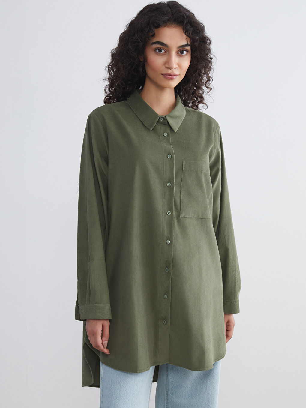 LCW Modest Velvet Women's Shirt Tunic -W57285Z8-D1G