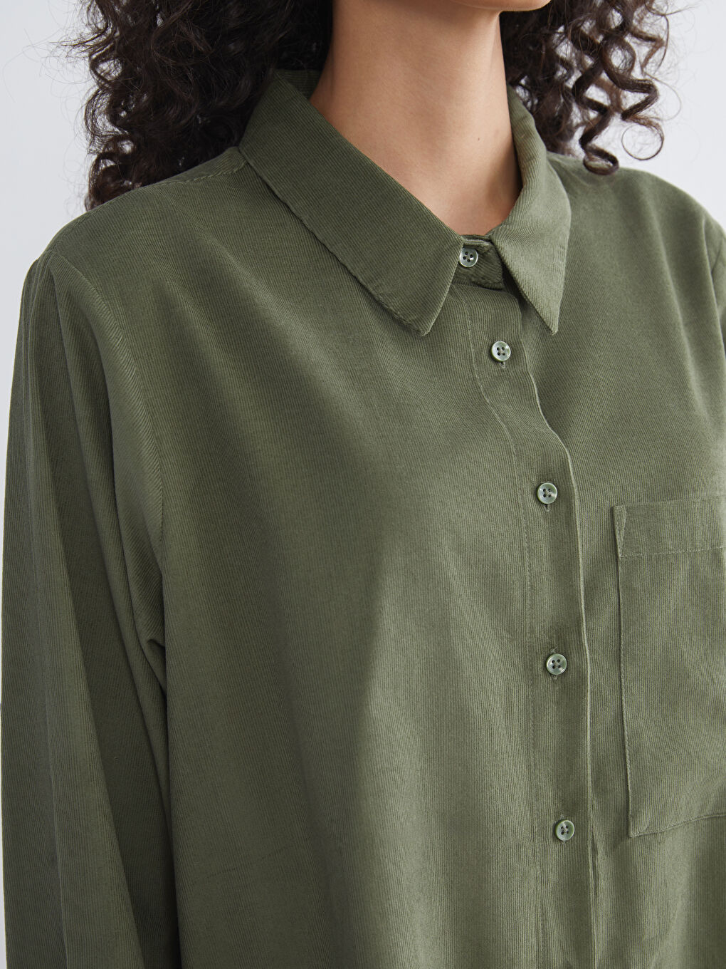LCW Modest Velvet Women's Shirt Tunic -W57285Z8-D1G