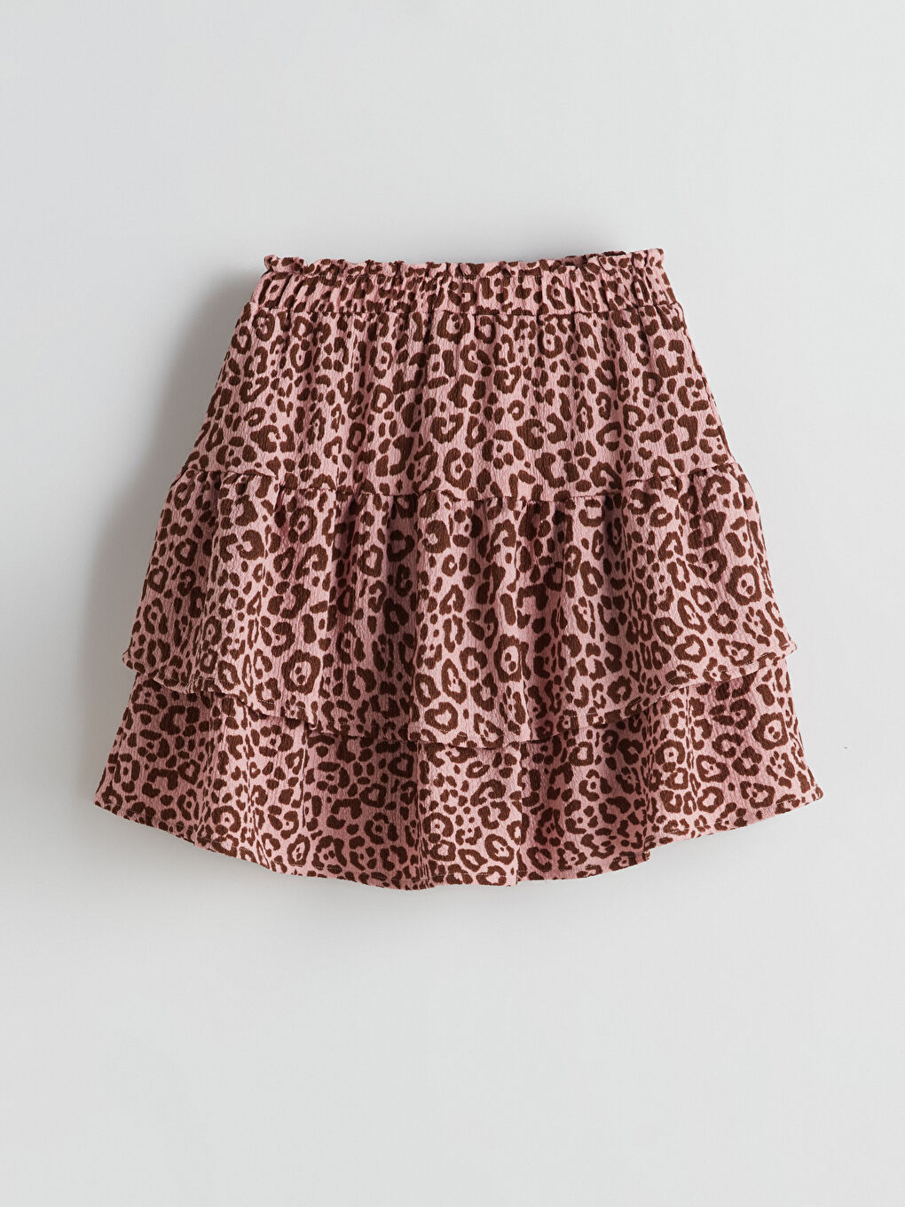 LCW Kids Elastic Waist Leopard Patterned Girl'S Skirt -W57287Z4-LT8