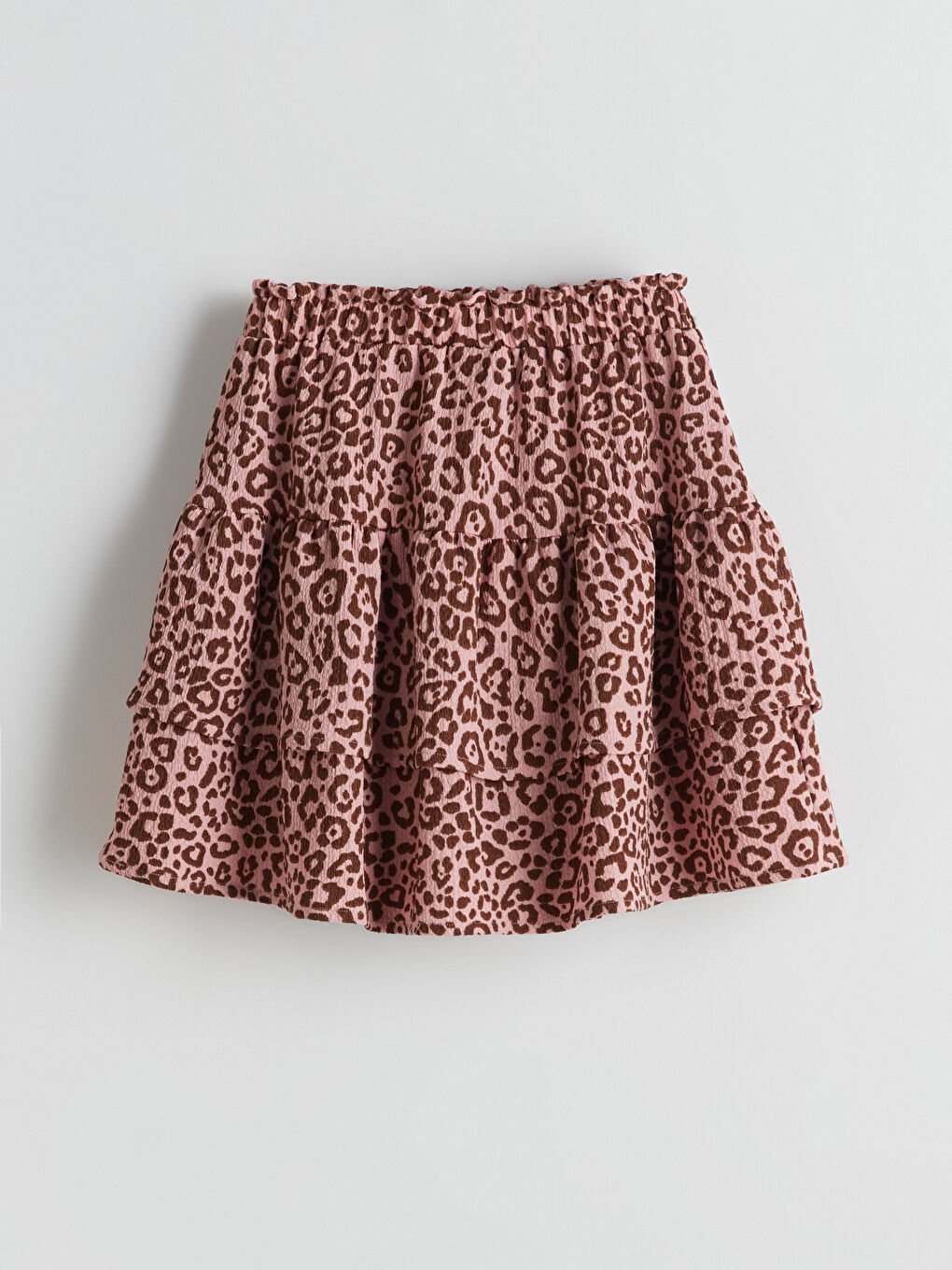 LCW Kids Elastic Waist Leopard Patterned Girl'S Skirt -W57287Z4-LT8