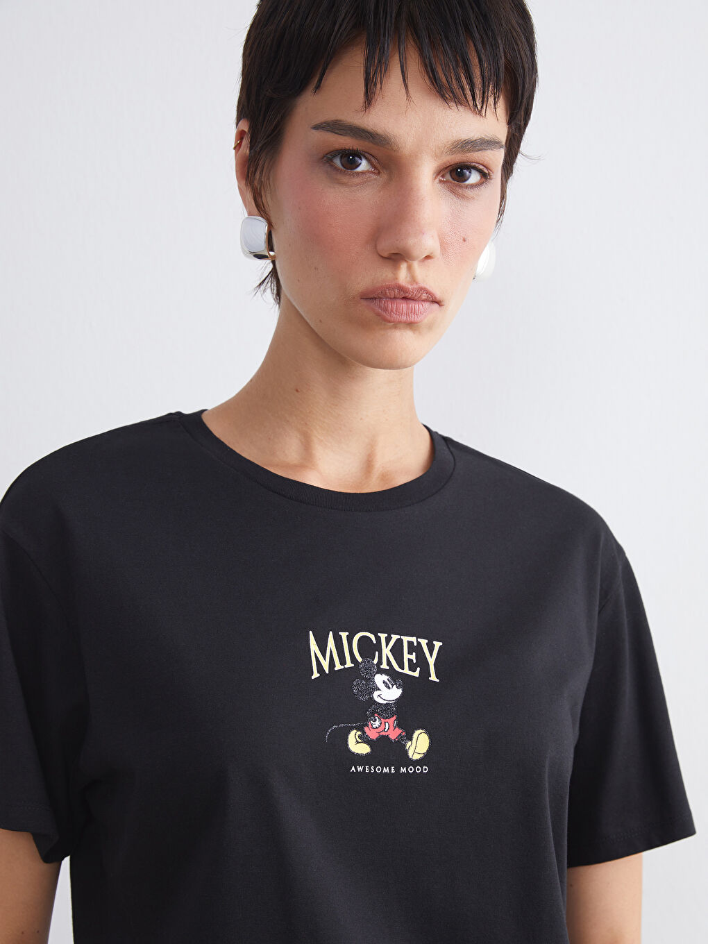 LCW Vision Crew Neck Mickey Mouse Printed Women's T-Shirt -W57307Z8-CVL