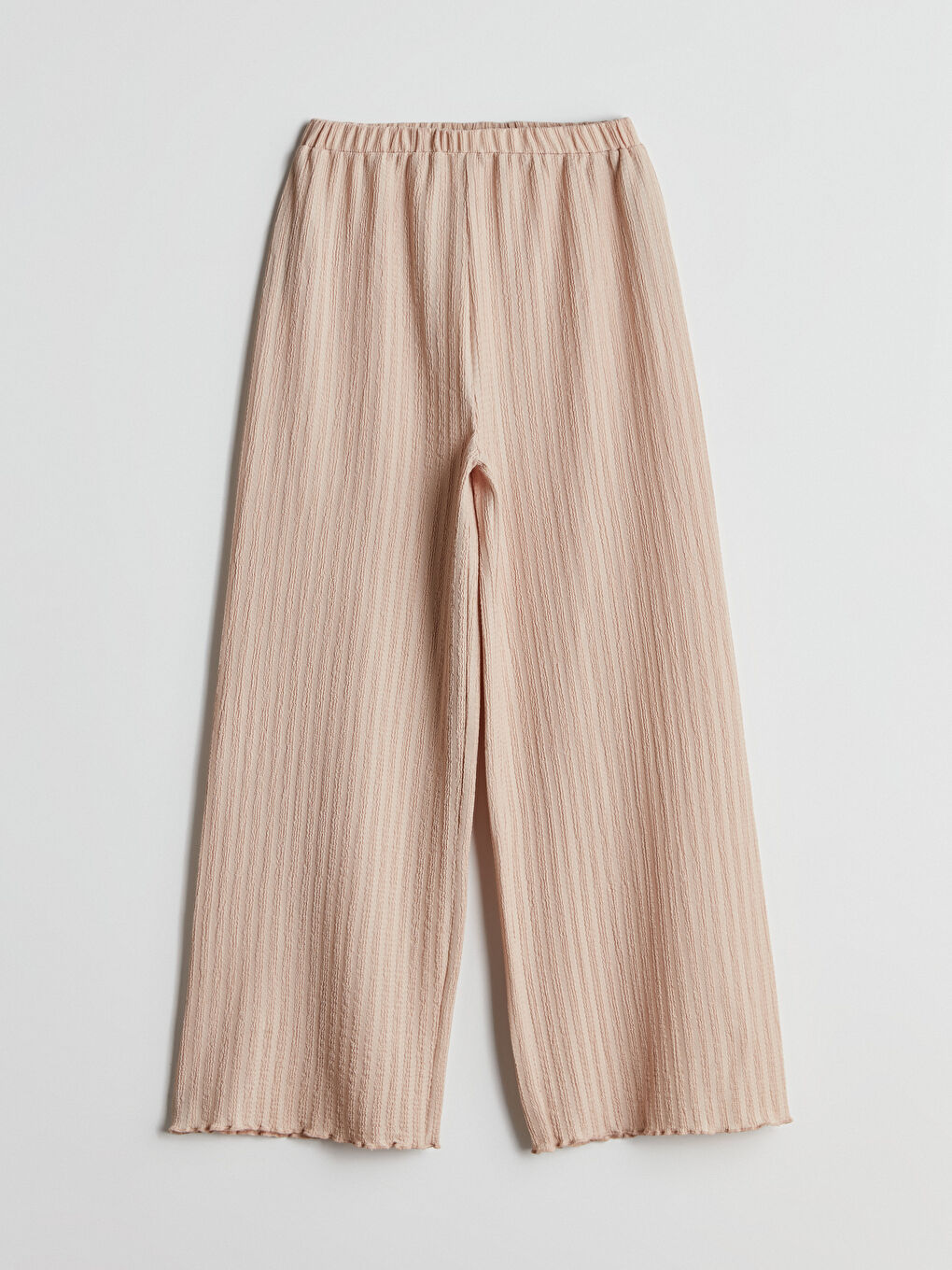 LCW Kids Elasticated Waist Textured Girls' Trousers -W57358Z4-VXY