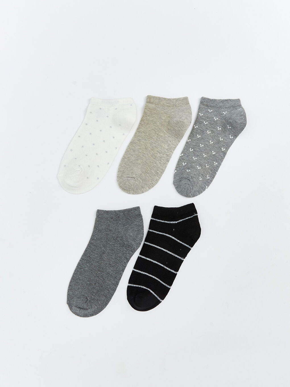 LCW DREAM Patterned Women's Trainer Socks 5 Pack -W57378Z8-J1F