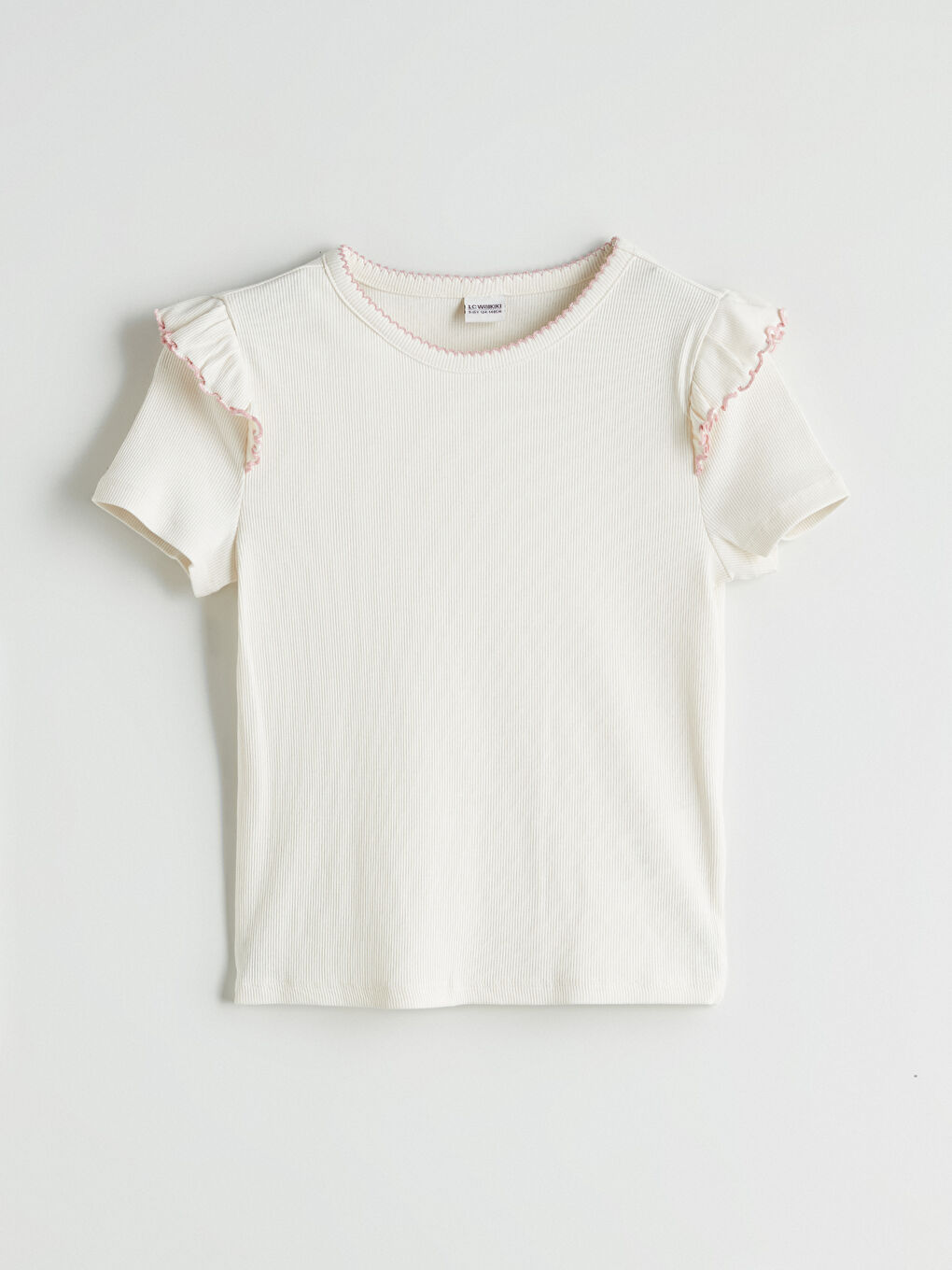 LCW Kids Тениска с кръгло деколте за момичета -W57405Z4-FES