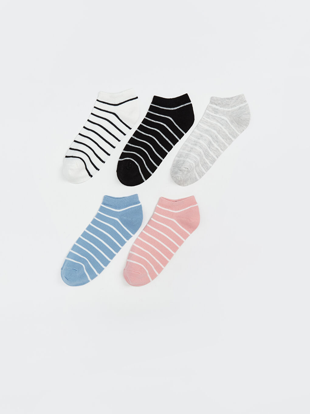 Полосатые Женские Короткие Носки 5 Штук