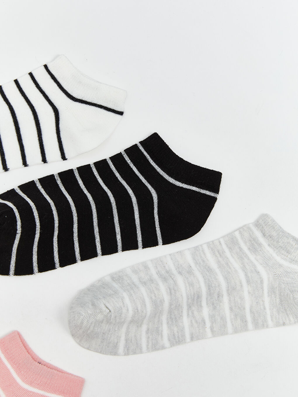 Полосатые Женские Короткие Носки 5 Штук-1