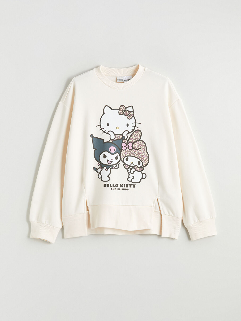Ekru Hello Kitty Baskılı Kız Çocuk Sweatshirt
