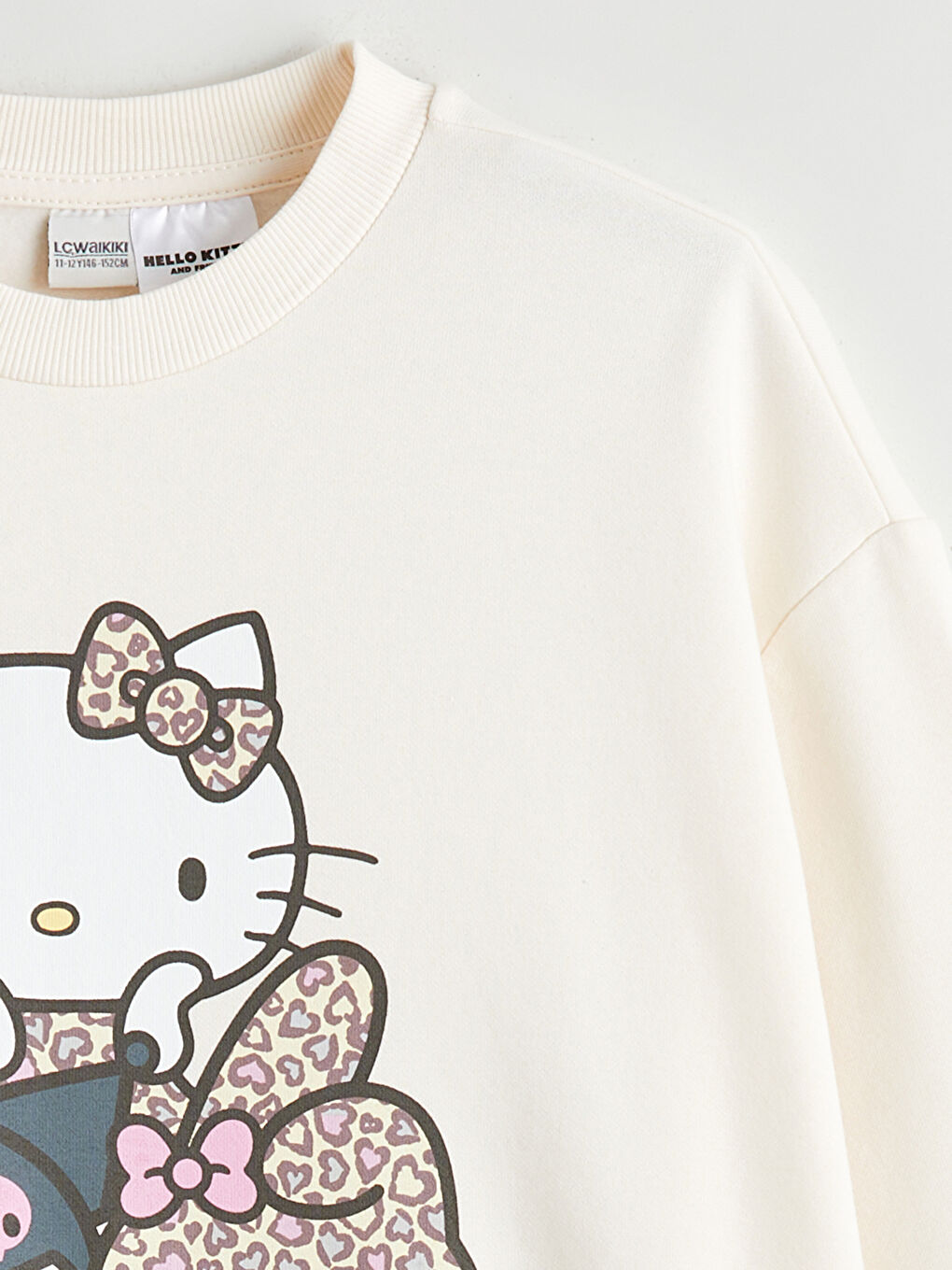 Ekru Hello Kitty Baskılı Kız Çocuk Sweatshirt-2