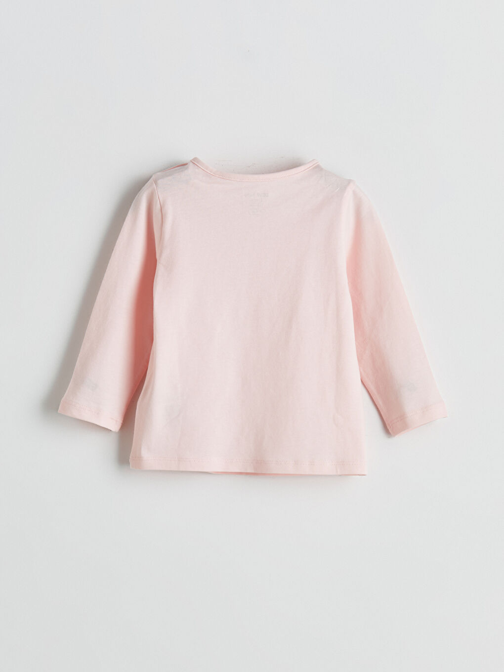 Pembe Uzun Kollu Baskılı Kız Çocuk Tişört-1