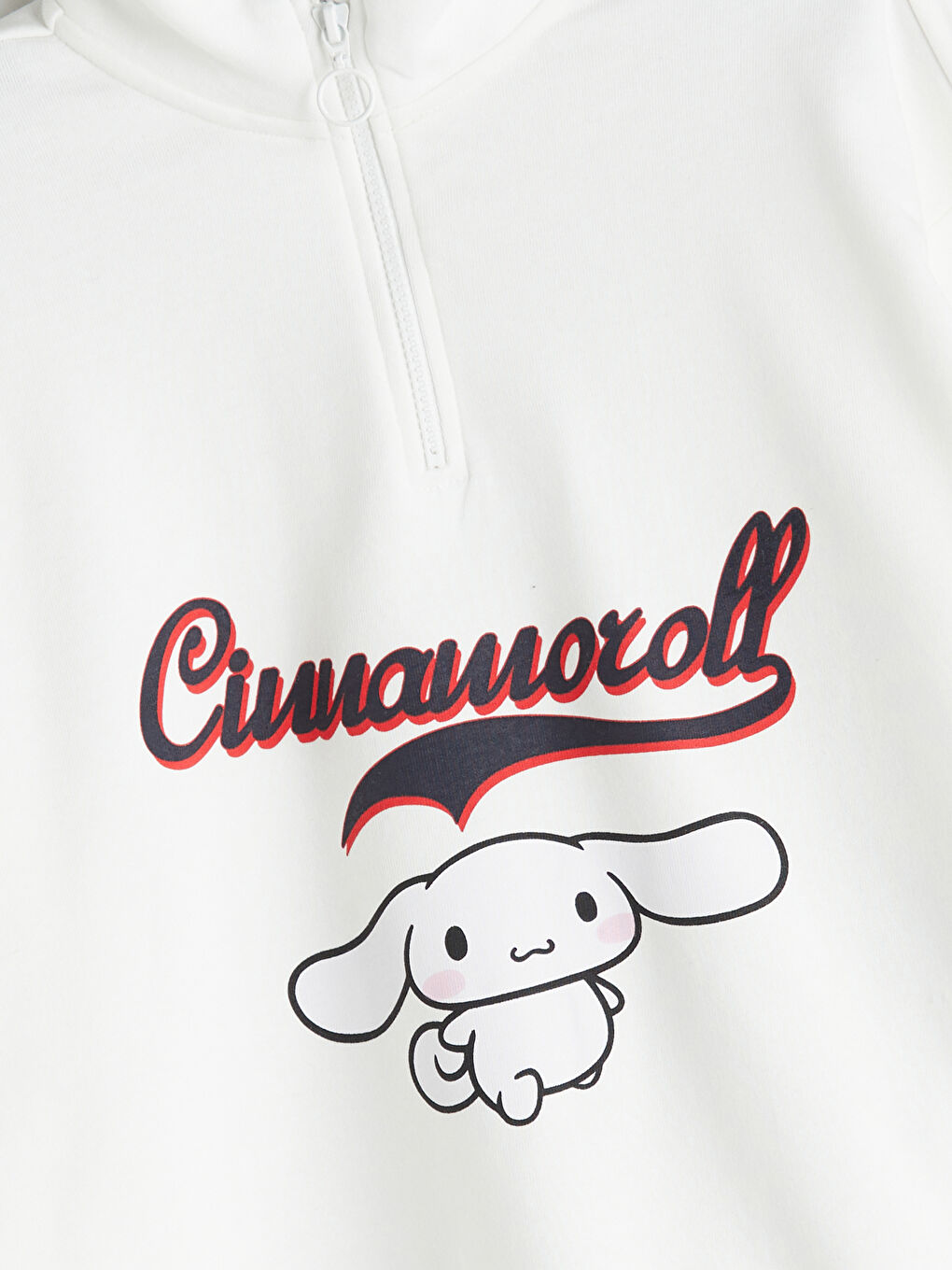 Funnel Neck Cinnamoroll Printed Girls' Sweatshirt-3