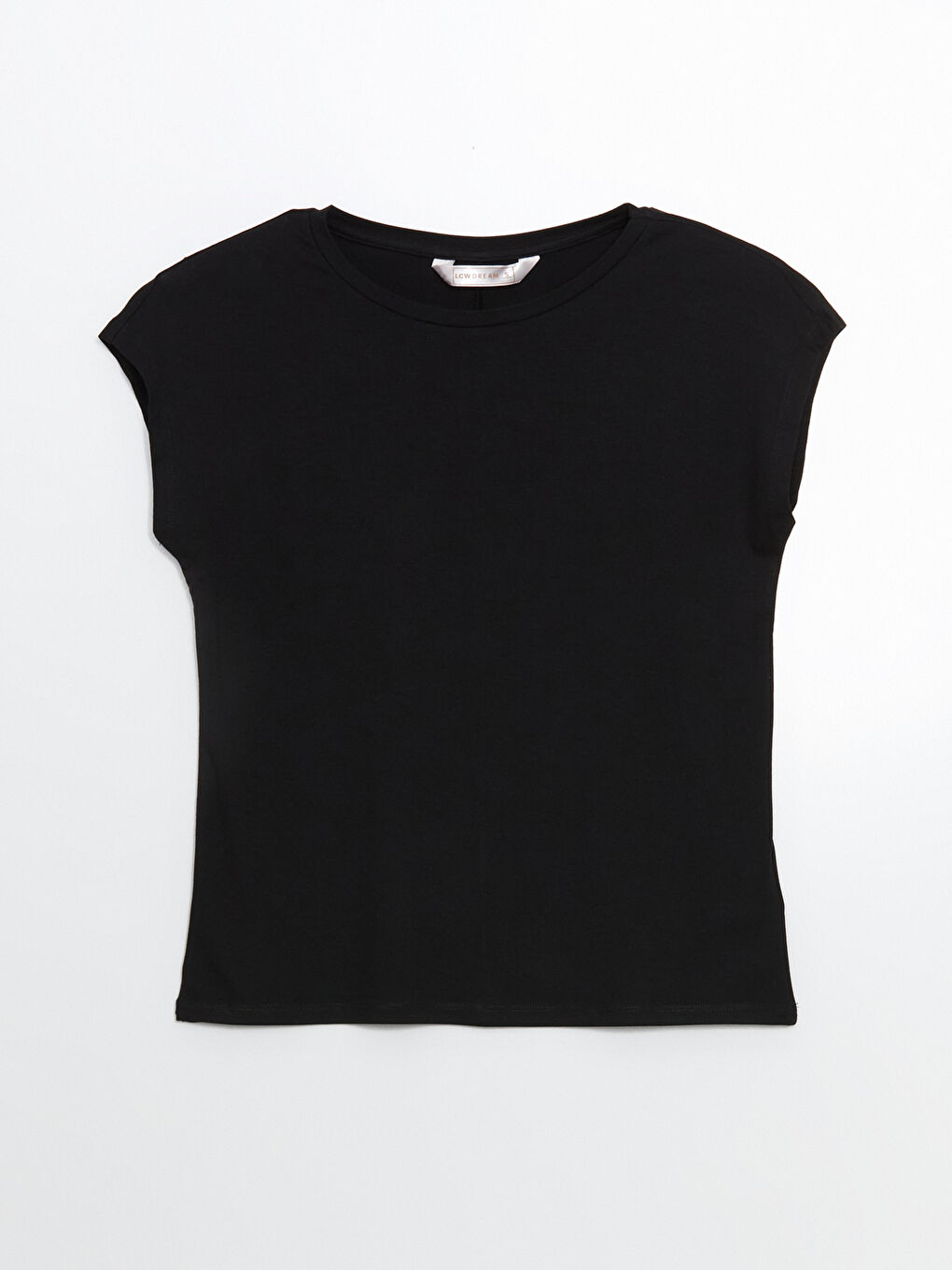 Siyah Bisiklet Yaka Kadın Pijama Üstü-3