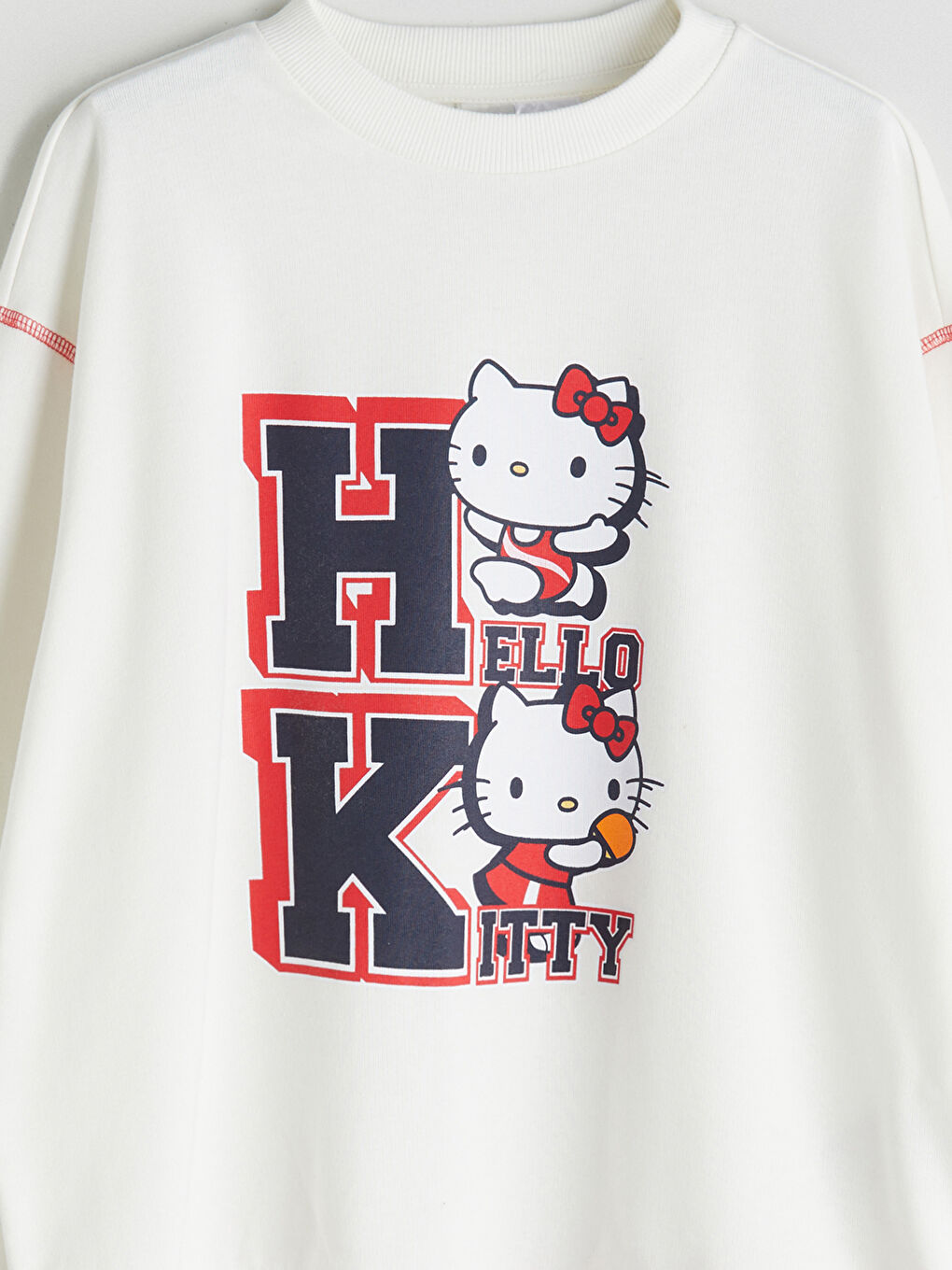 Crew Neck Hello Kitty Printed Girls' Sweatshirt-3