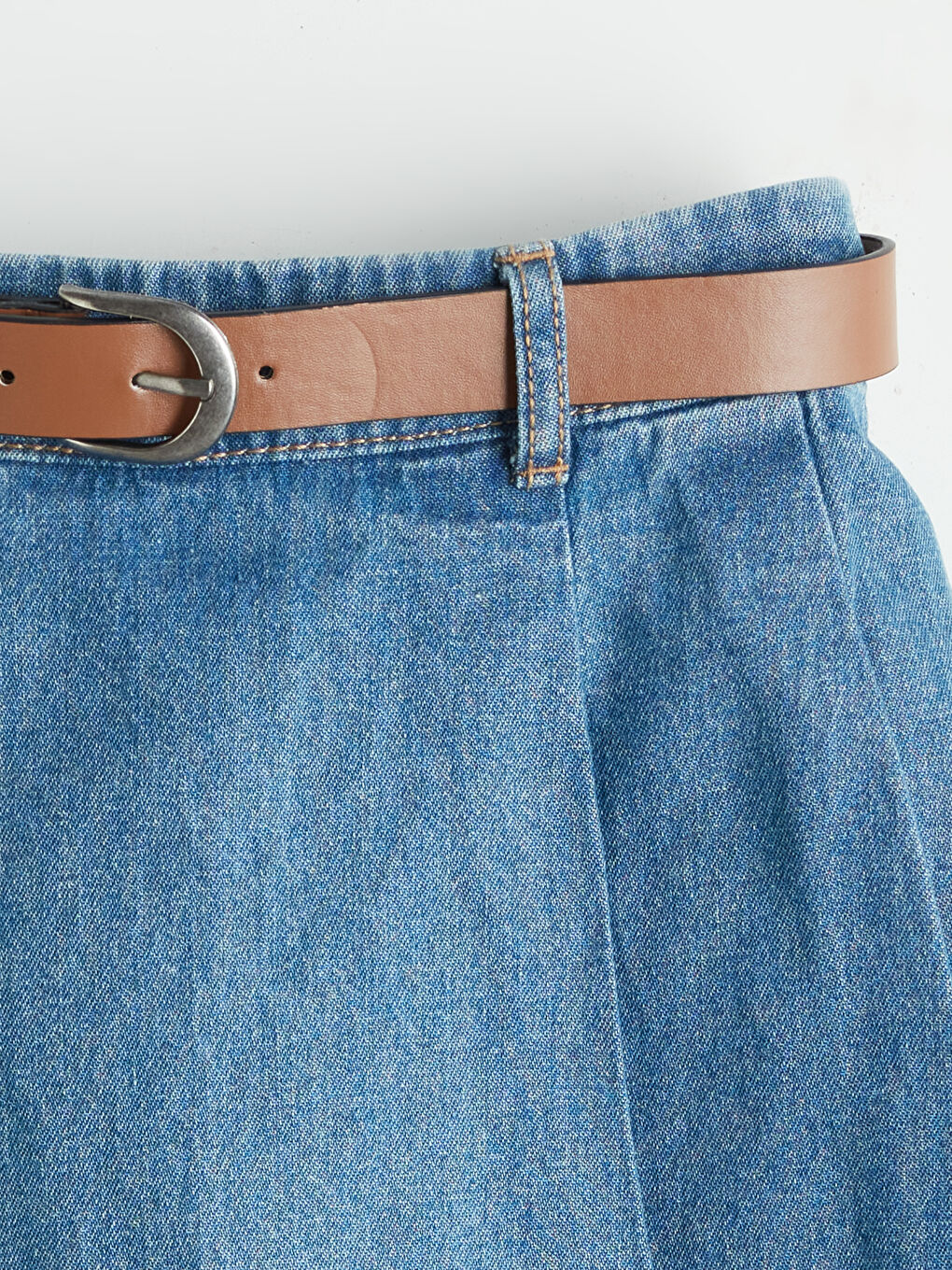 LCW Kids Girl INDIGO Denim Overlay Shorts -W57544Z4-H45