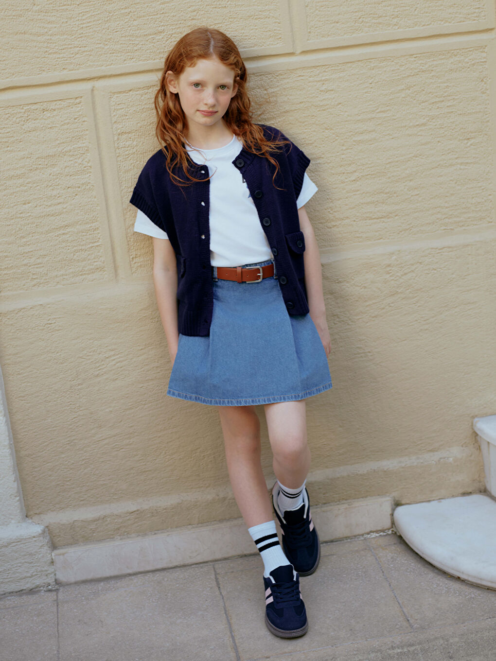 LCW Kids Κορίτσι INDIGO Τζιν σορτς επικάλυψης -W57544Z4-H45
