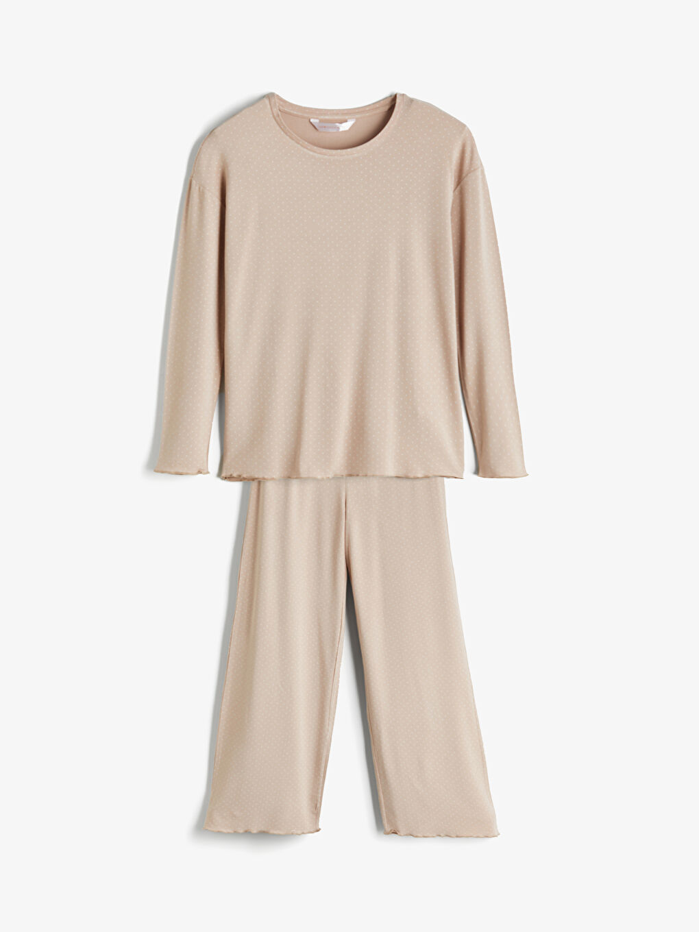 Crew Neck Polka Dot Long Sleeve Women's Pyjamas Set-6