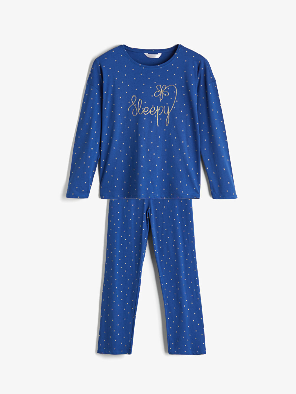 LCW DREAM Crew Neck Polka Dot Long Sleeve Women's Pyjamas Set -W57565Z8-LQN