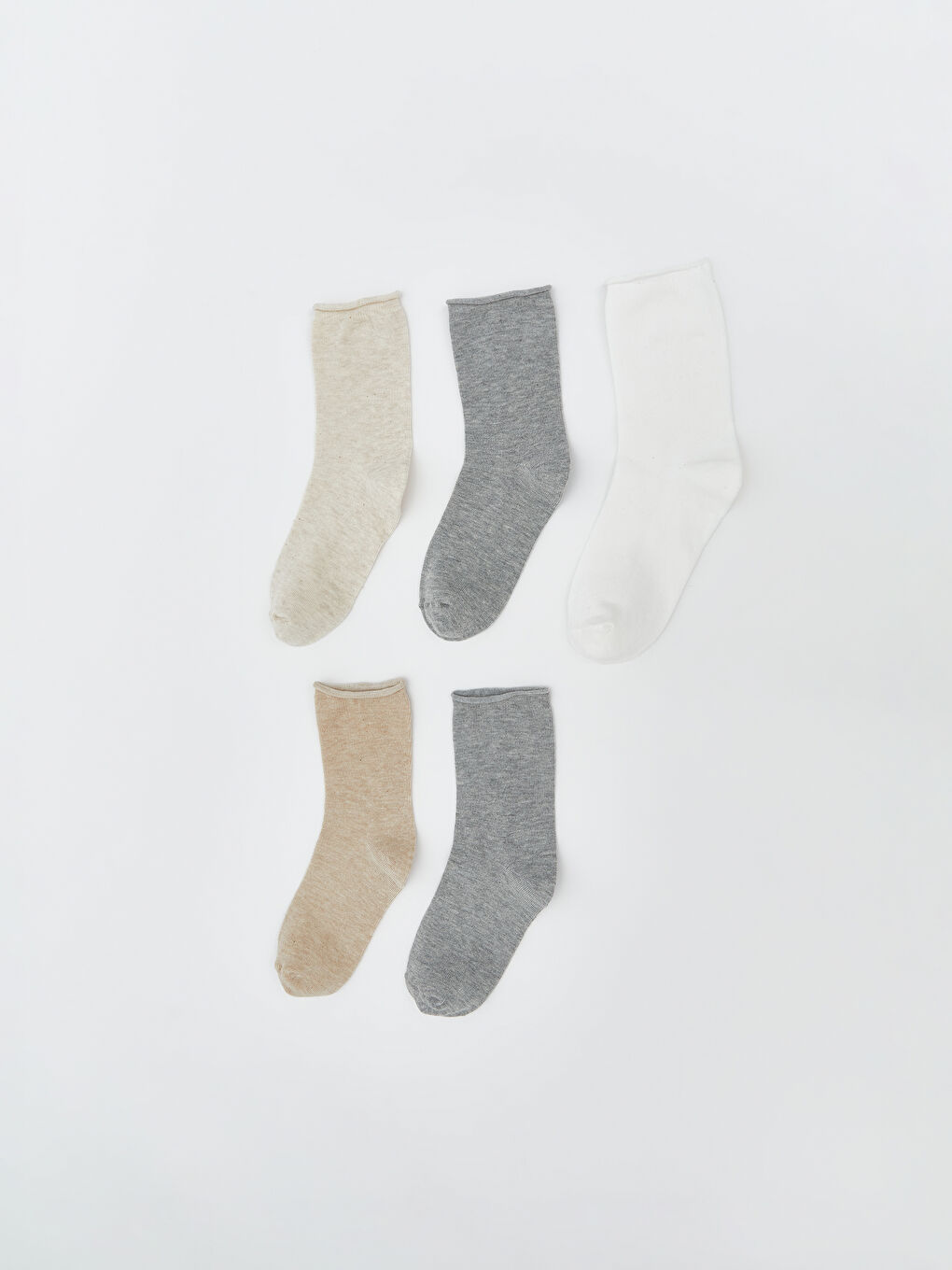 LCW DREAM Women's Plain Ankle Socks 5 Pack -W57596Z8-L8Q